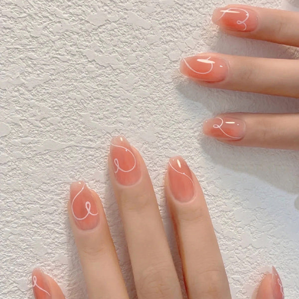 12 Sizes-24 Pcs Press On Nails R957