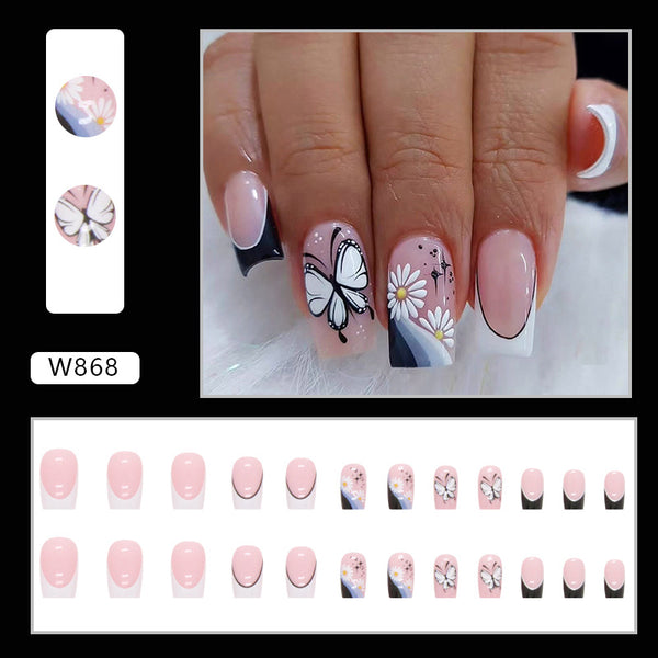 12 Sizes-24 Pcs Press On Nails W868