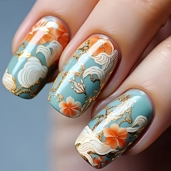 12 Sizes-24 Pcs Press On Nails Y1416