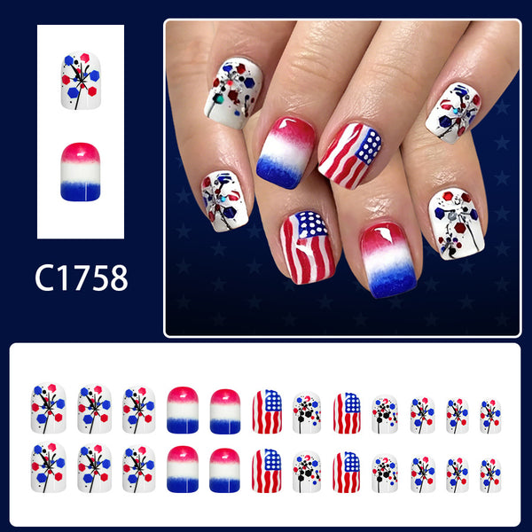 12 Sizes-24 Pcs Press On Nails C1758