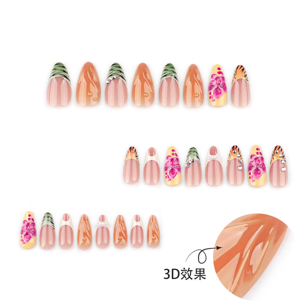 12 Sizes-24 Pcs Press On Nails JP4047