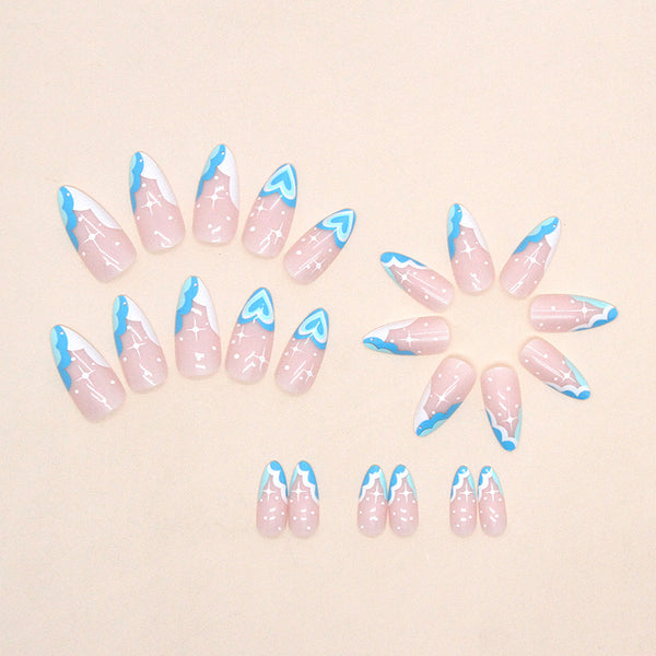 12 Sizes-24 Pcs Press On Nails W1011