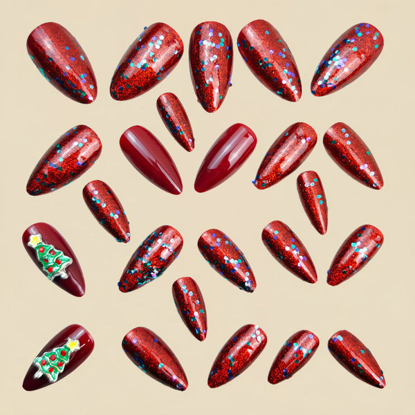 12 Sizes-24 Pcs Press On Nails Y1324
