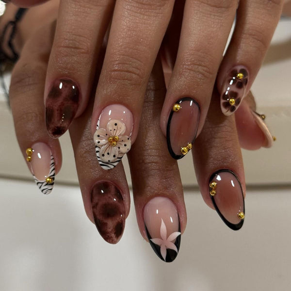 12 Sizes-24 Pcs Press On Nails JP4082
