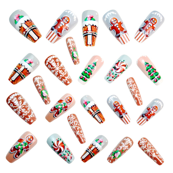 12 Sizes-24 Pcs Press On Nails Y1287