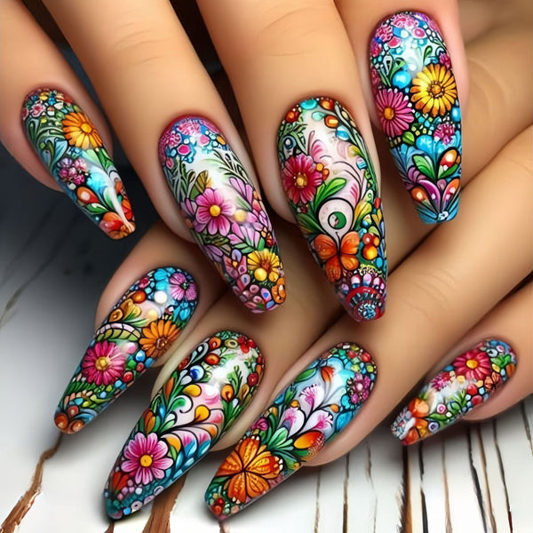 12 Sizes-24 Pcs Press On Nails Y615
