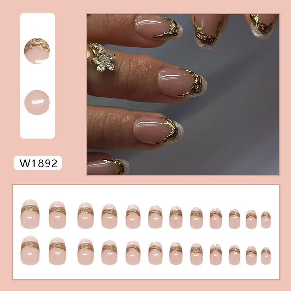 12 Sizes-24 Pcs Press On Nails W1892