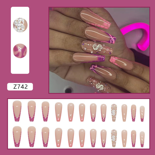 12 Sizes-24 Pcs Press On Nails Z742