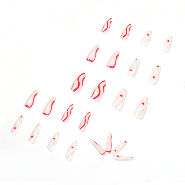 12 Sizes-24 Pcs Press On Nails JP1095