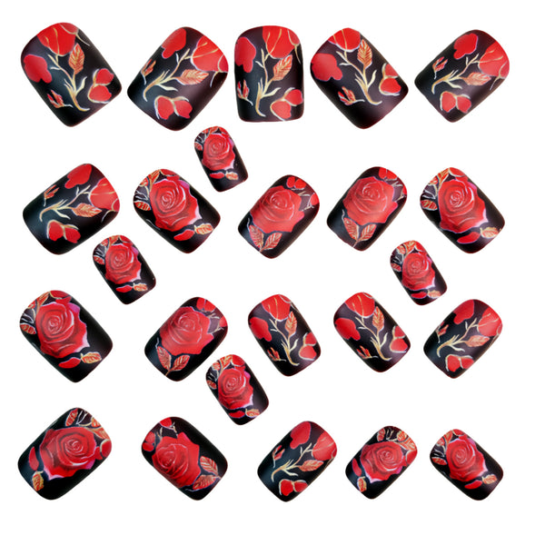 12 Sizes-24 Pcs Press On Nails Y1633