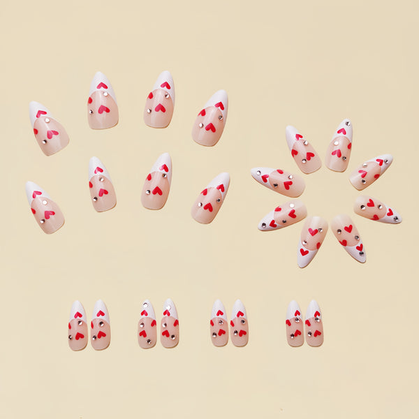 12 Sizes-24 Pcs Press On Nails D016