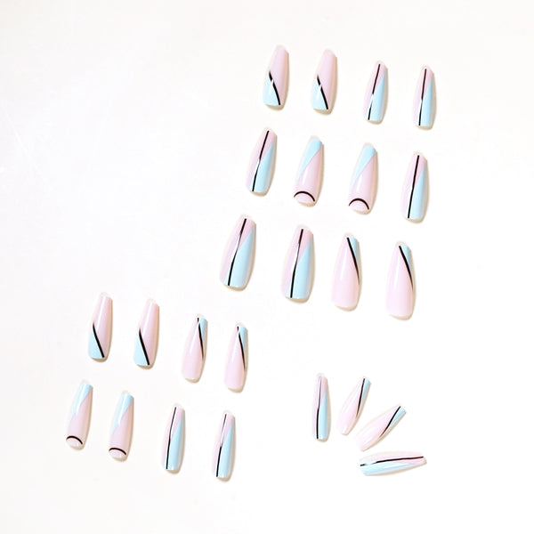 12 Sizes-24 Pcs Press On Nails JP1117