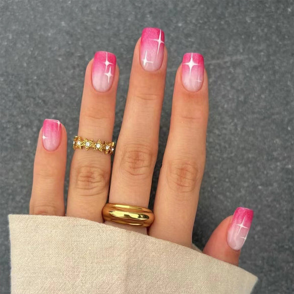 12 Sizes-24 Pcs Press On Nails C384