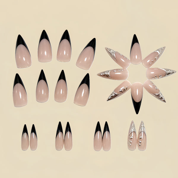 12 Sizes-24 Pcs Press On Nails Y1805