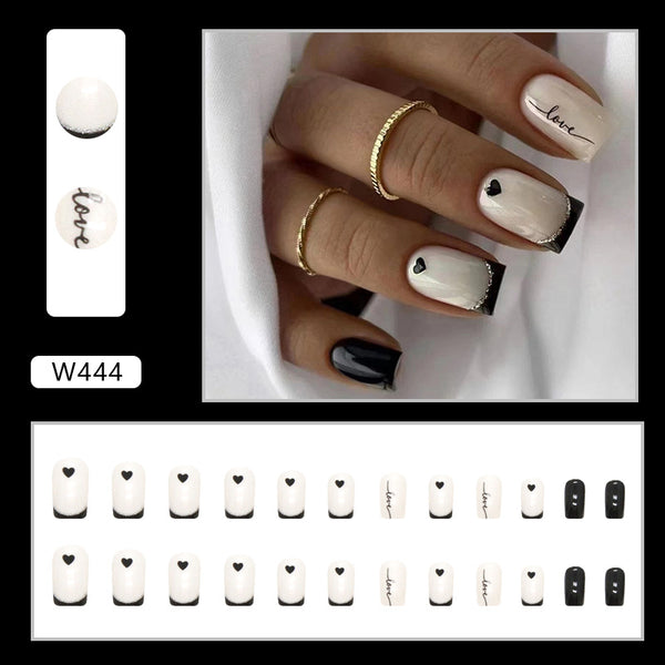 12 Sizes-24 Pcs Press On Nails W444