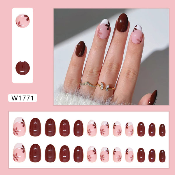 12 Sizes-24 Pcs Press On Nails W1771