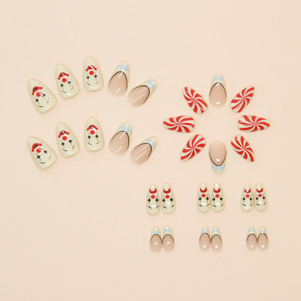 12 Sizes-24 Pcs Press On Nails W1638