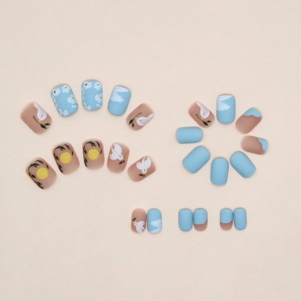 12 Sizes-24 Pcs Press On Nails W989