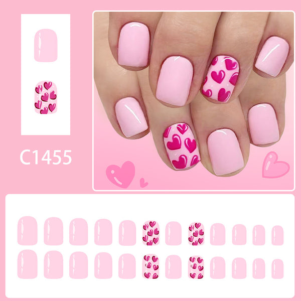 12 Sizes-24 Pcs Press On Nails C1455