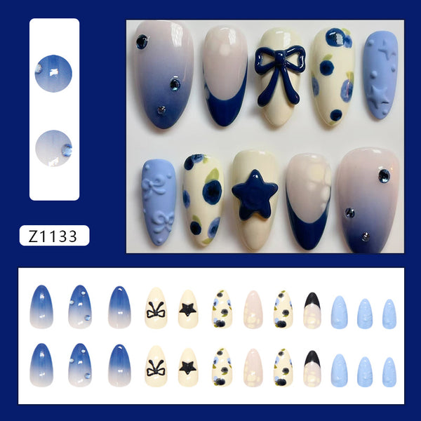 12 Sizes-24 Pcs Press On Nails Z1133