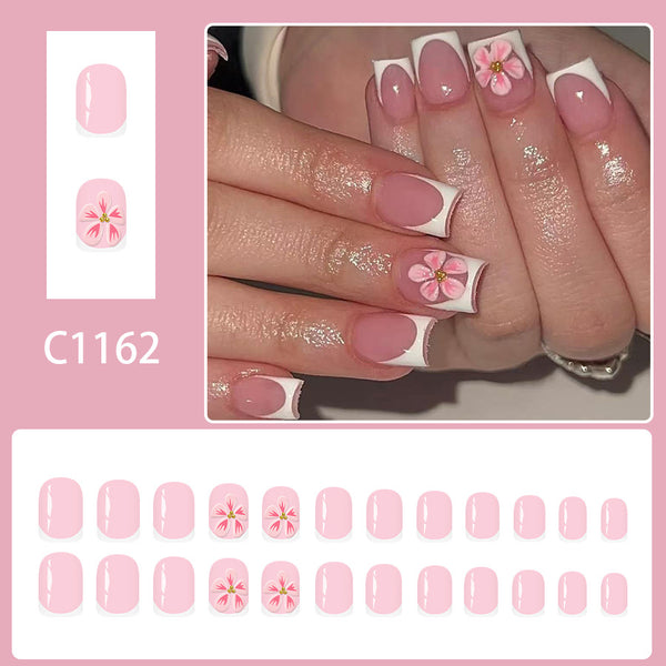 12 Sizes-24 Pcs Press On Nails C1162