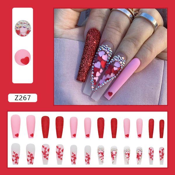12 Sizes-24 Pcs Press On Nails Z267