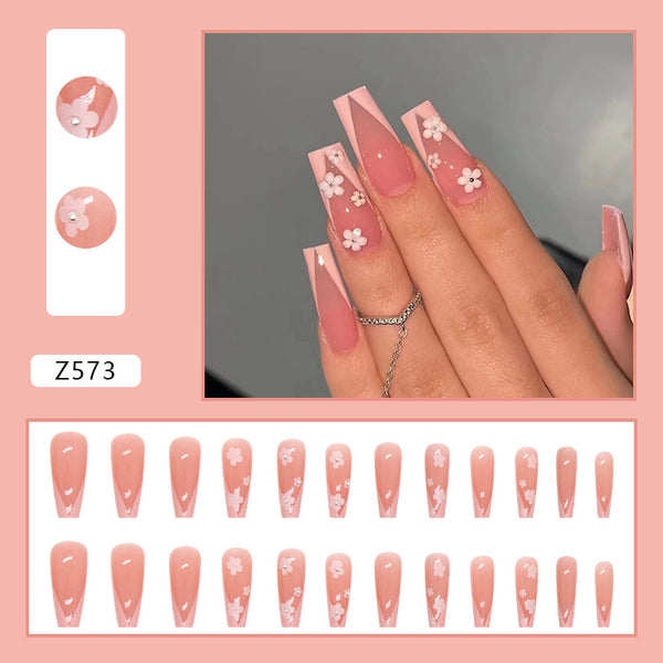 12 Sizes-24 Pcs Press On Nails Z573