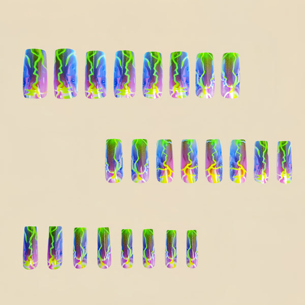 12 Sizes-24 Pcs Press On Nails Y409