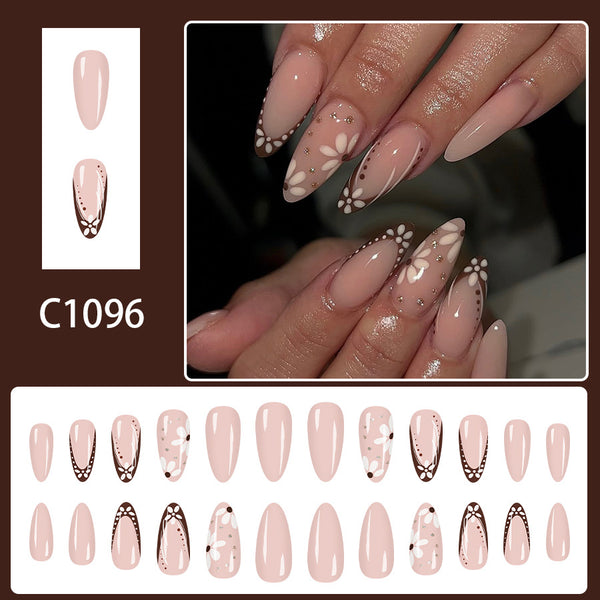 12 Sizes-24 Pcs Press On Nails C1096