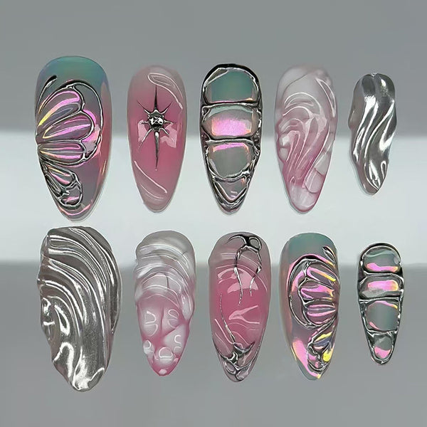12 Sizes-24 Pcs Press On Nails W2084