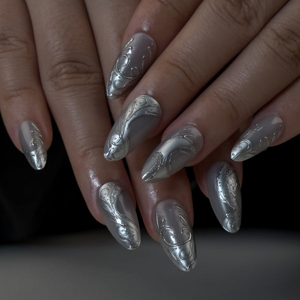 12 Sizes-24 Pcs Press On Nails JP3998