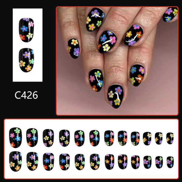 12 Sizes-24 PcsPress On Nails C426