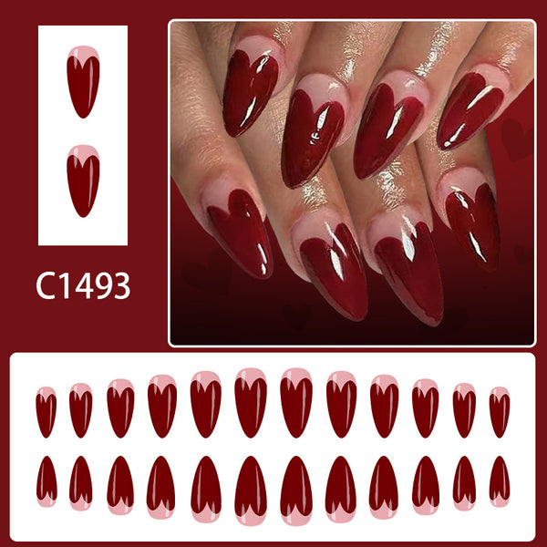 12 Sizes-24 Pcs Press On Nails C1493