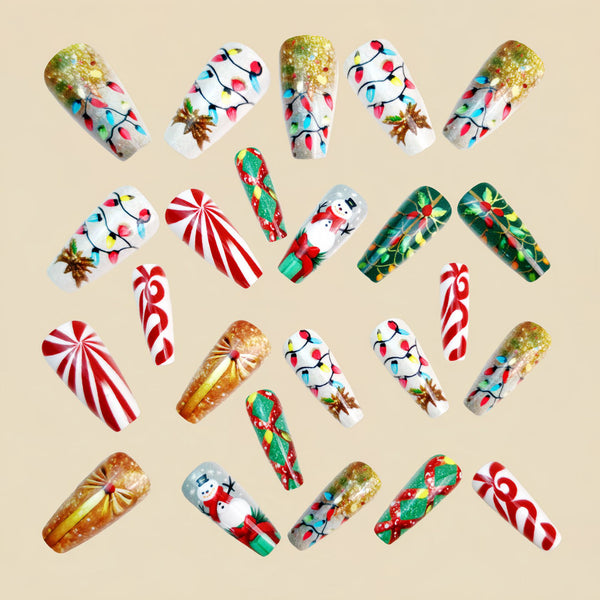 12 Sizes-24 Pcs Press On Nails Y1318