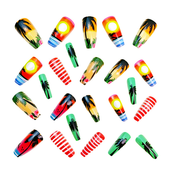 12 Sizes-24 Pcs Press On Nails Y956