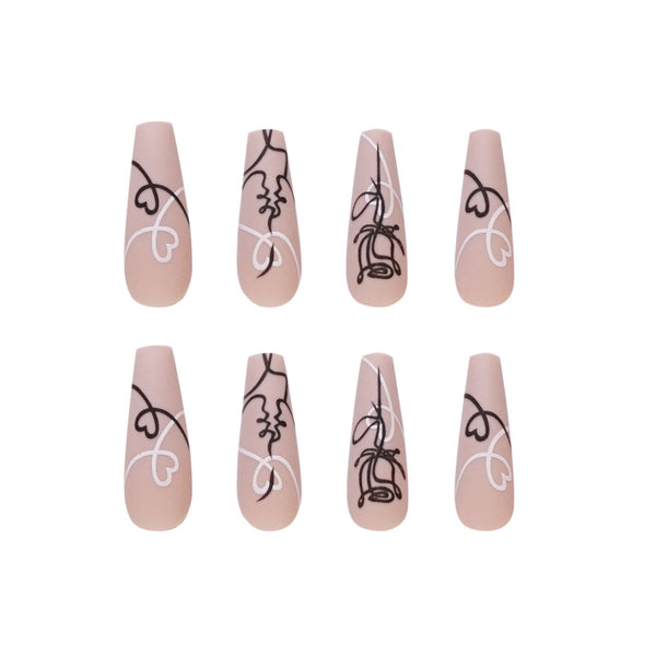 12 Sizes-24 Pcs Press On Nails JP1146
