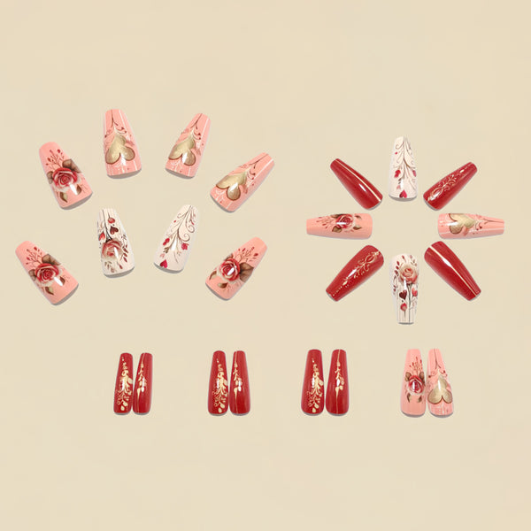 12 Sizes-24 Pcs Press On Nails Y1745