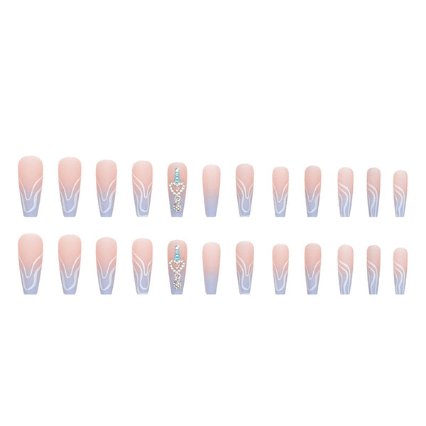 12 Sizes-24 Pcs Press On Nails Z609