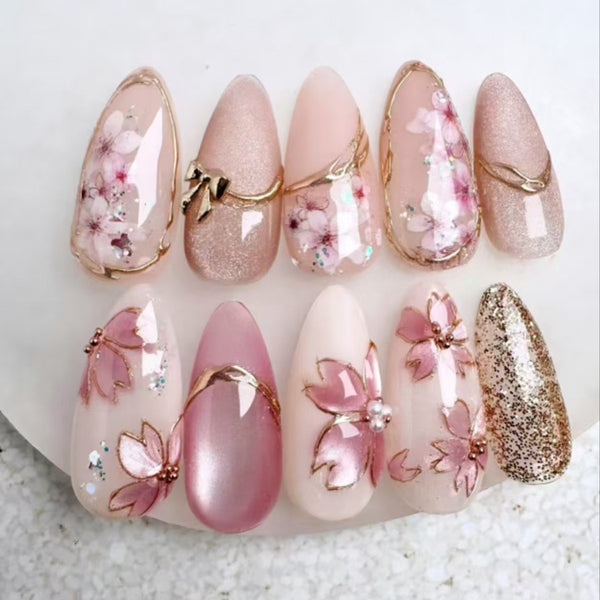 12 Sizes-24 Pcs Press On Nails Z1070