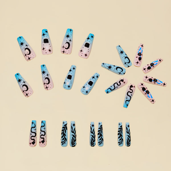 12 Sizes-24 Pcs Press On Nails Y078