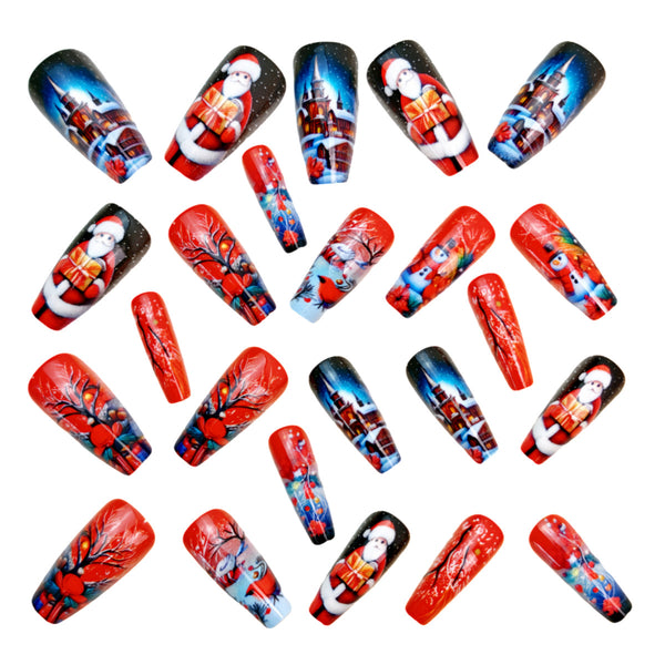 12 Sizes-24 Pcs Press On Nails Y1200