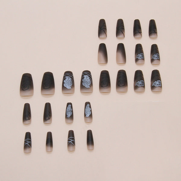 12 Sizes-24 Pcs Press On Nails W027