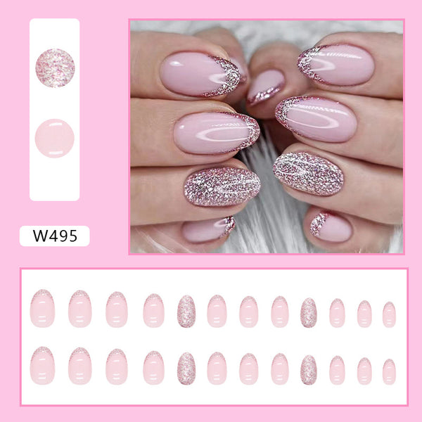 12 Sizes-24 Pcs Press On Nails W495