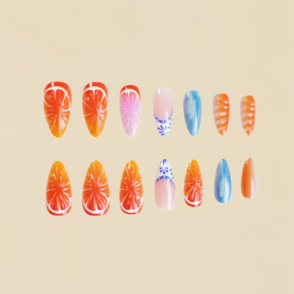 12 Sizes-24 Pcs Press On Nails Y228
