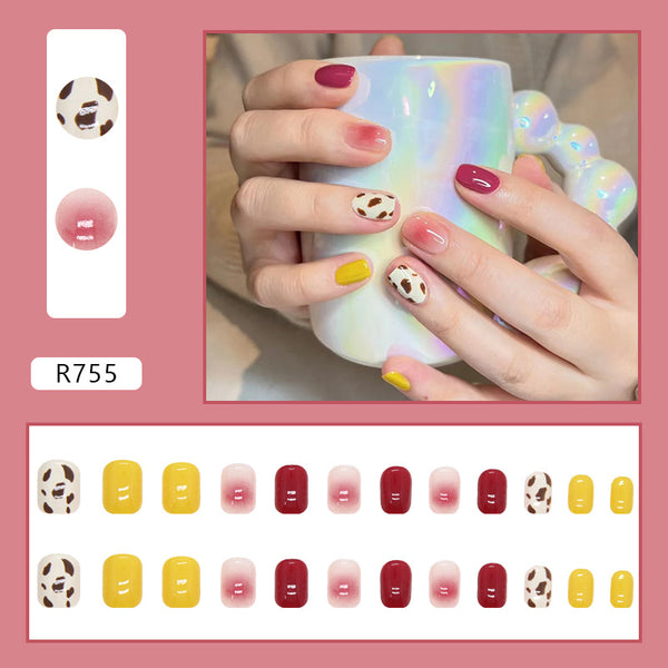 12 Sizes-24 Pcs Press On Nails R755