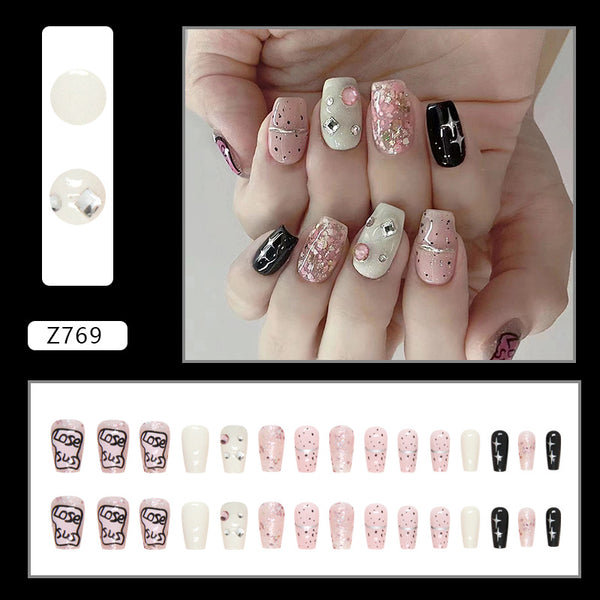 12 Sizes-24 Pcs Press On Nails Z769