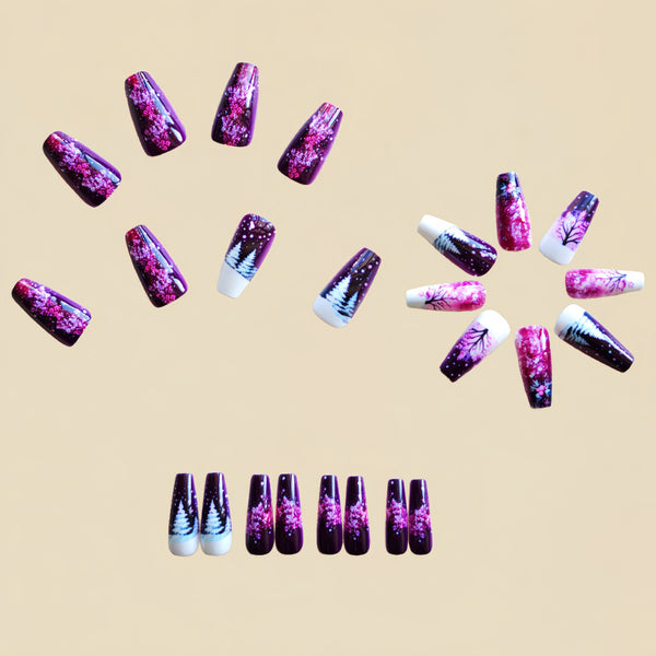 12 Sizes-24 Pcs Press On Nails Y1225