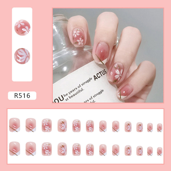 12 Sizes-24 Pcs Press On Nails R516