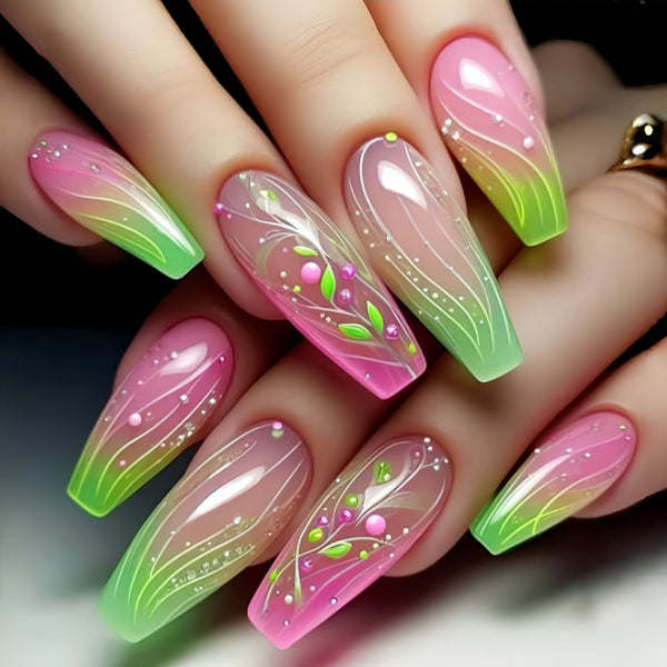 12 Sizes-24 Pcs Press On Nails Y1022