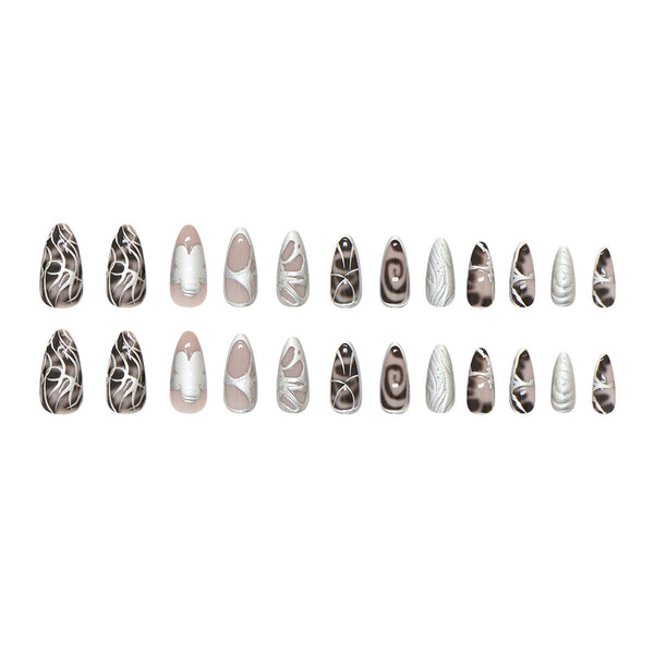 12 Sizes-24 Pcs Press On Nails W2007